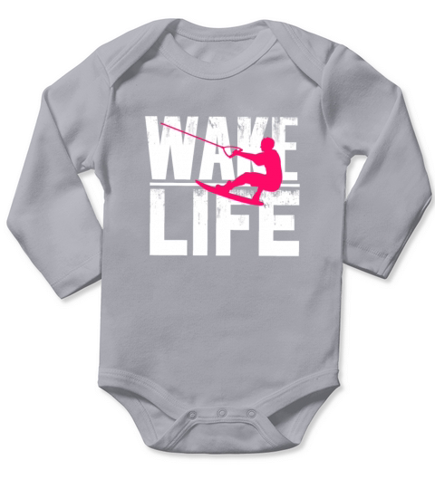 Cool Wake Surfing Gift Print Boat Lake Long Sleeve Baby One-Piece