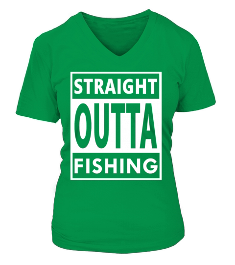 Fisherman Cool Funny Gift Straight Outta Fishing Women's V-Neck T-shirt