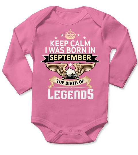 BORN IN SEPTEMBER Long Sleeve Baby One-Piece