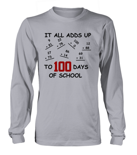 It all adds up to 100 Days of School Teacher Math Men's Long Sleeve
