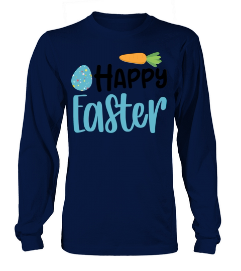 Happy Easter Carrot Blue Egg Long sleeved Unisex