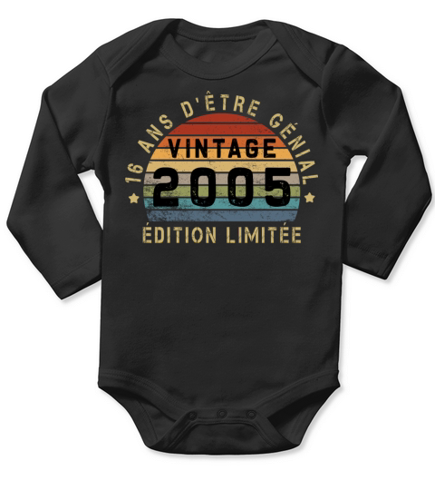 16 Years of Being Awesome 2005 Anniversary Long Sleeve Baby One-Piece