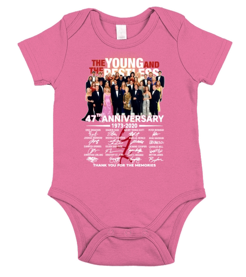 The Young and The Restless 47th Anniversary 1973 2020 Thank You For The Memories Signature Short Sleeve Baby One-Piece