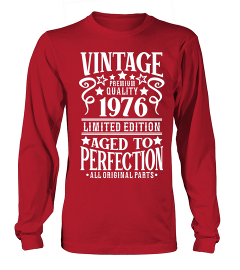 1976 Vintage Birthday Aged to Perfection Men's Long Sleeve