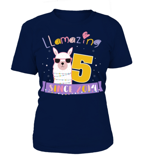 Girls 5th Birthday "LLamazing Since 2014" Women's T-Shirt