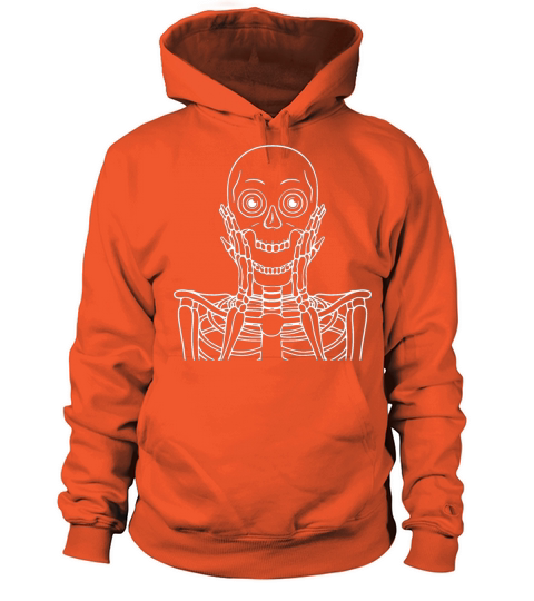 Funny shy skeleton woman pose for halloween Women's Hoodie