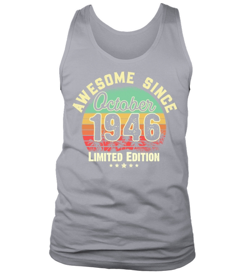 October 1946 75th Year Old Birthday Gift Retro Men's Tank Top