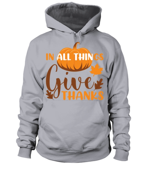 In all things give thanks autumn season maple leaf Men's Hoodie