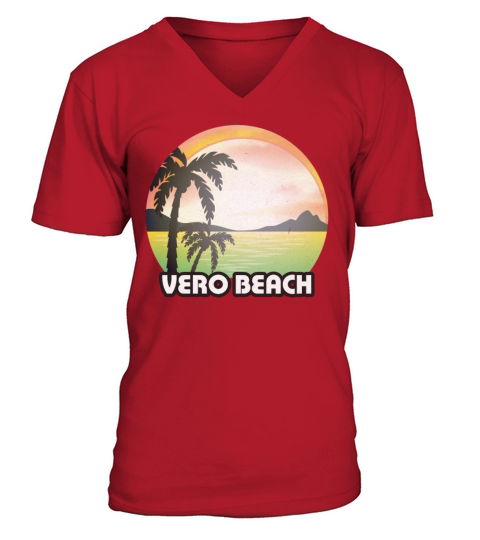 Vintage Vero Beach Florida FL Retro 70s Summer Men's V-Neck T-shirt