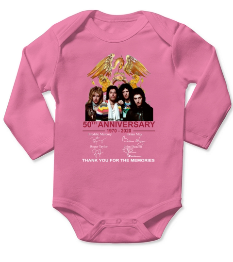 Queen 50th anniversary thank you for the memories signatures Long Sleeve Baby One-Piece