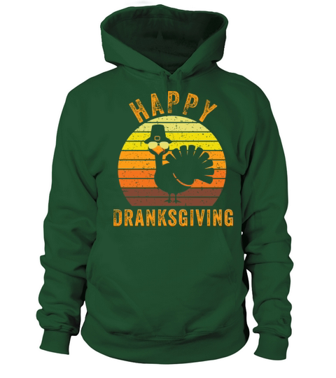 Vintage Happy Dranksgiving Drinksgiving Turkey Tha Men's Hoodie