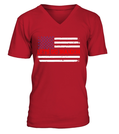 Let s Go Brandon Shirt - Vintage American Flag Men's V-Neck T-shirt