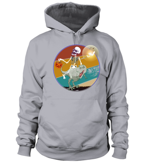 Skeleton Riding Monster Dinosaur Halloween Gifts Men's Hoodie