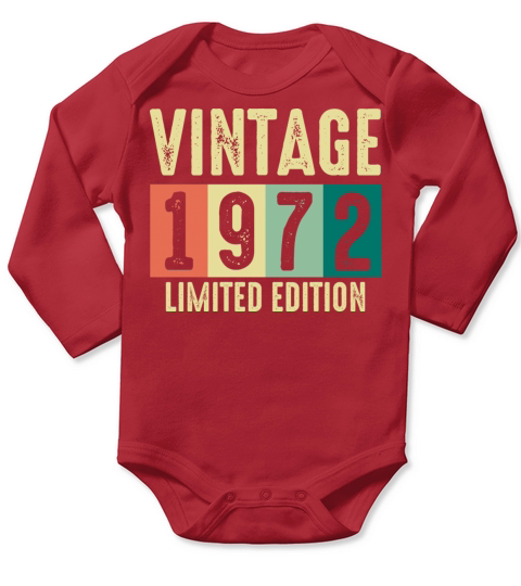 Vintage 1972 - 50 years old - 50th birthday gift Long Sleeve Baby One-Piece