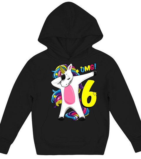 6 Years old Dabbing Unicorn gift girl 6th birthday Kids Hoodie