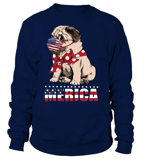 American Flag Merica Pug Women's Sweatshirt