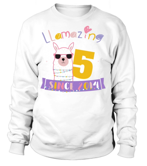 Girls 5th Birthday "LLamazing Since 2014" Women's Sweatshirt