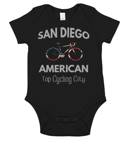 Cycling Top City San Diego Biking Bike Gift Idea Short Sleeve Baby One-Piece