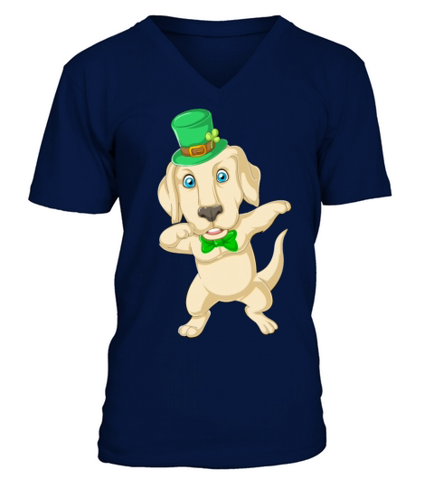 dabbing labrador st patricks day Men's V-Neck T-shirt