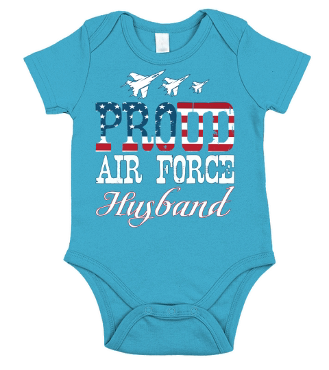 Proud Air Force Husband Military Soldier 2020 Short Sleeve Baby One-Piece