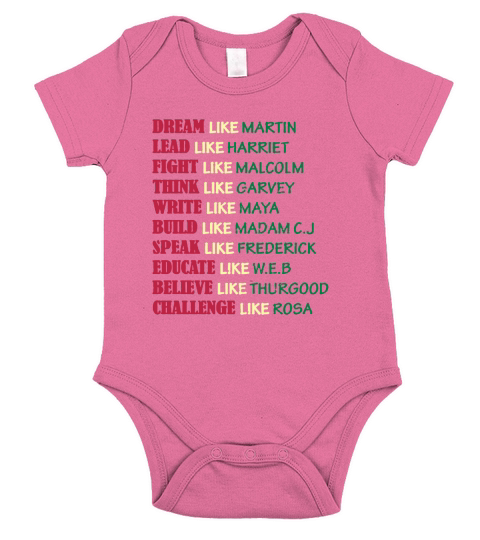 Black History Month Martin Harriet Malcolm Rosa shirt Short Sleeve Baby One-Piece