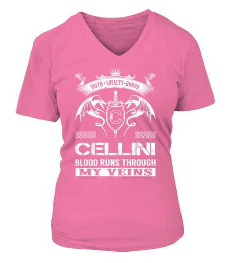 CELLINI Last Name, Surname Tshirt V-neck T-Shirt Woman