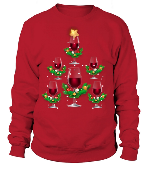 Christmas Tree Wine Women's Sweatshirt