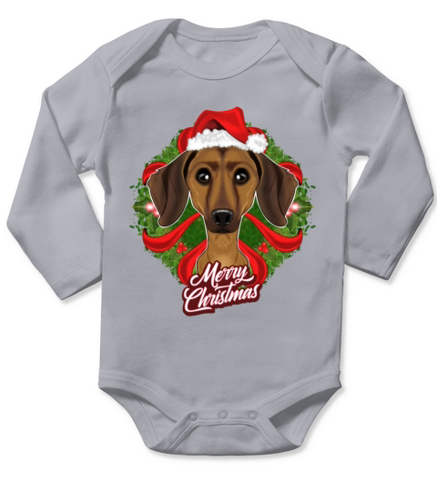 Dachshund Lover I Merry Christmas Dachshund Long Sleeve Baby One-Piece