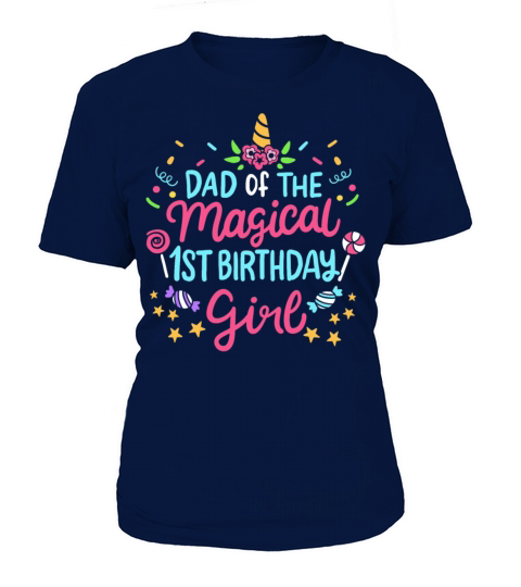 1st Birthday Dad Unicorn T-Shirt Woman