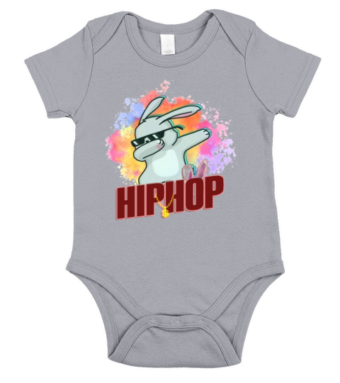 Happy Easter Kids Hop Dabbing Bunny Short Sleeve Baby One-Piece