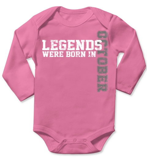 Legends Are Born in October Awesome Birthday Long Sleeve Baby One-Piece