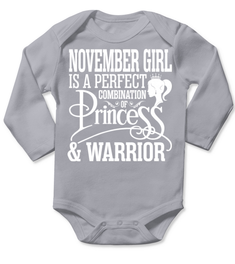 November Girl Is A Perfect Combination of Princess Long Sleeve Baby One-Piece