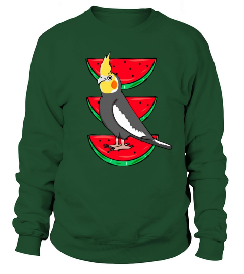 Cockatiel with watermelon pattern Men's Sweatshirt