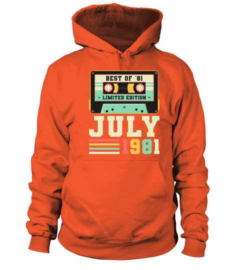 40th Birthday July Gift Vintage 1981 40 Years Women's Hoodie