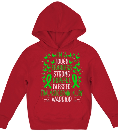 Traumatic Brain Injury Awareness Ribbon Warrior Kids Hoodie