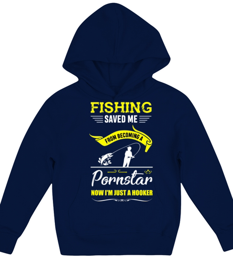 Fishing Fisherman Pornstar Hooker Angler Gift Kids Hoodie