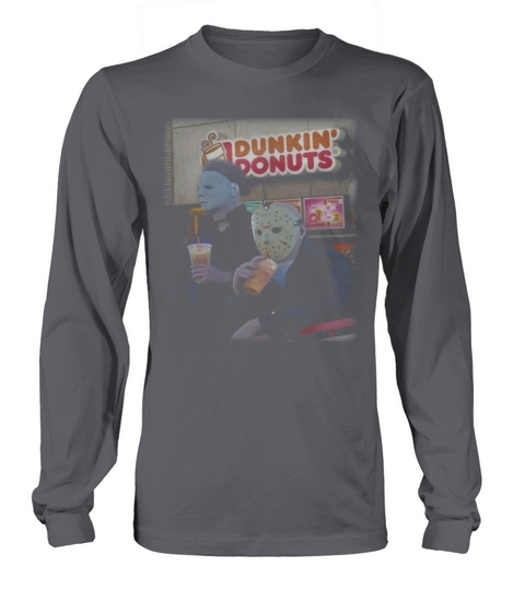 Michael Myers und Jason Voorhees trinken Dunkin Donuts Shirt Long sleeved Unisex