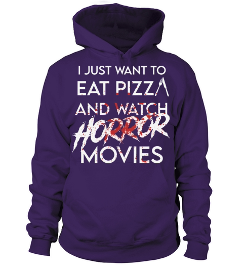Funny Horror Movie Fan Halloween Pizza Men's Hoodie