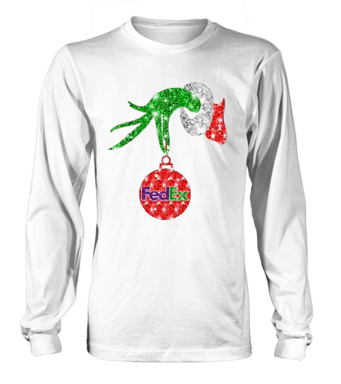 Grinch Santa holdings FedEx ornament Christmas Long sleeved Unisex