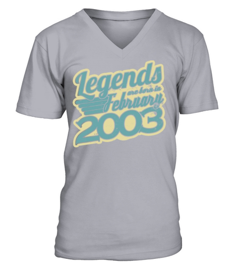 Legends Are Born in February 2003 18 Birthday Men's V-Neck T-shirt