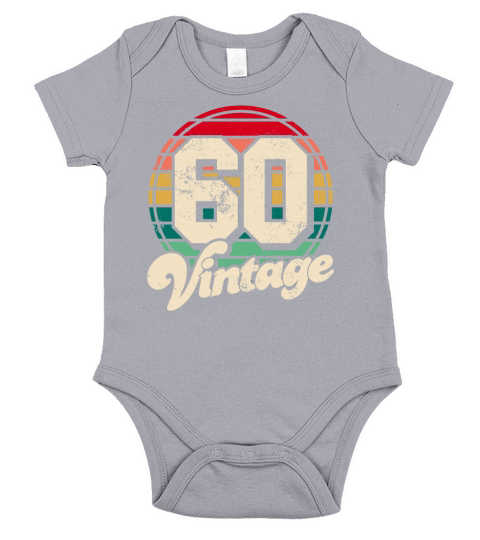 Vintage 1960 birthday gifts Born 60 Bday Gift Short Sleeve Baby One-Piece
