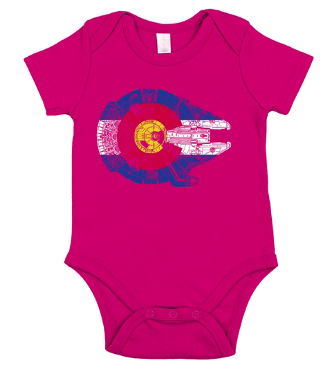 Colorado Flag and The Millennium Falcon Short Sleeve Baby One-Piece