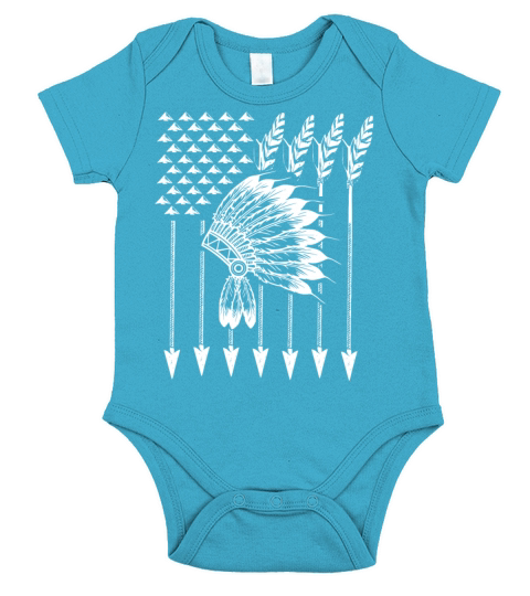 Cool Native American Arrow And Teepee Flag Shirt F Short Sleeve Baby One-Piece