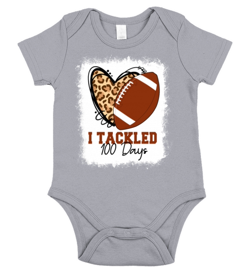 Bleached Football I Tackled 100 Days Of School Short Sleeve Baby One-Piece