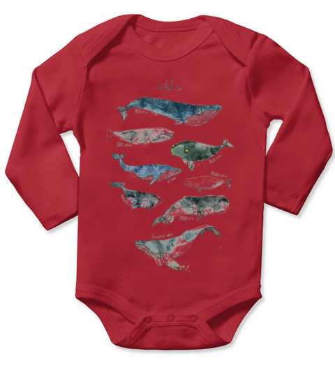 whales Long Sleeve Baby One-Piece