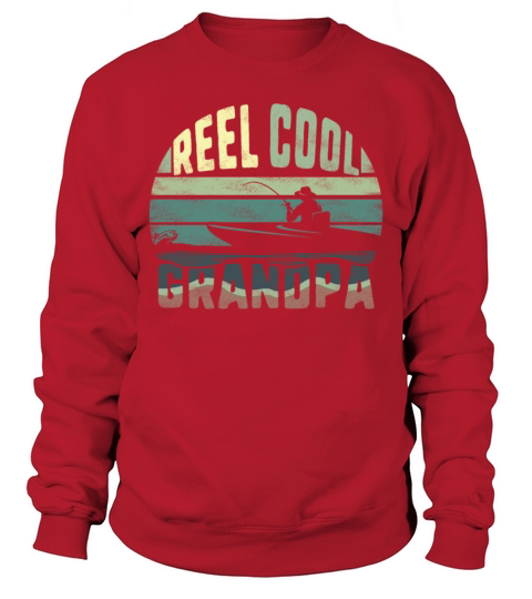 Fishing Reel Cool Grandpa Vintage Sunset Fathers Men's Sweatshirt