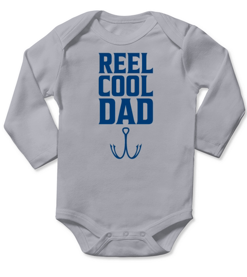 Reel cool dad gift fishing trip fishing day Long Sleeve Baby One-Piece