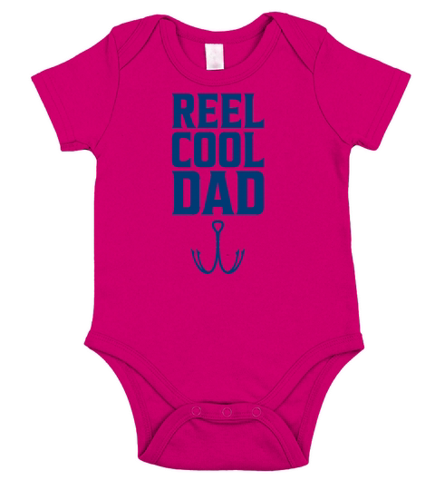 Reel cool dad gift fishing trip fishing day Short Sleeve Baby One-Piece