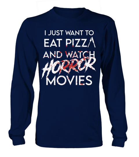 Funny Horror Movie Fan Halloween Pizza Women's Long Sleeve
