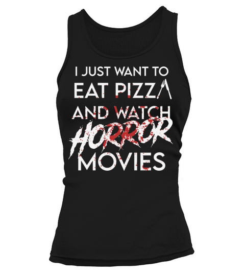 Funny Horror Movie Fan Halloween Pizza Women's Tank Top